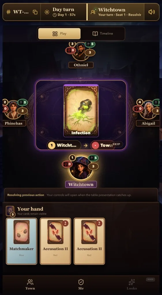 Playing an Infection card during a day turn